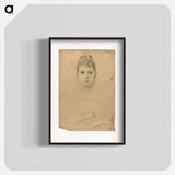 Portrait of a lady and three hand studies - グスタフ クリムト Poster.