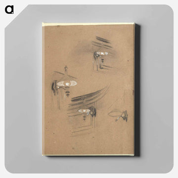 Portrait of a lady and three hand studies - グスタフ クリムト Canvas.