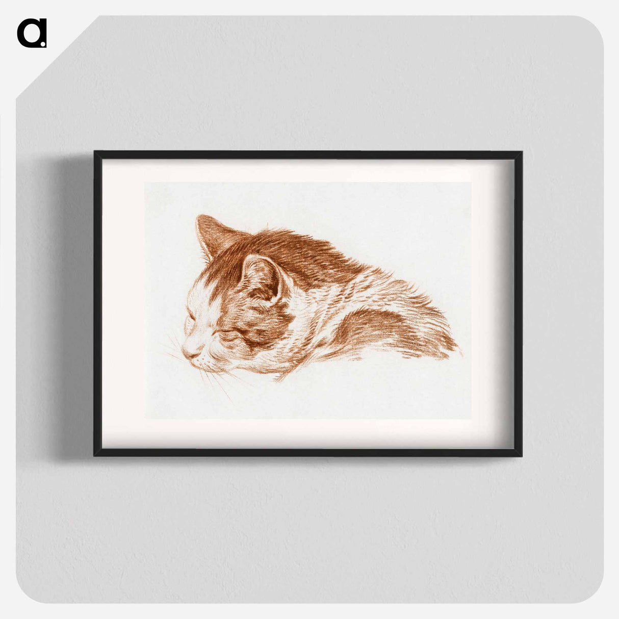 Head of a sleeping cat - Jean Bernard Poster.