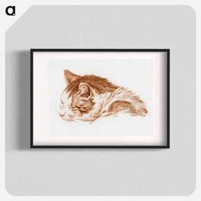 アートポスター-Head of a sleeping cat - ジャン ベルナール Poster.