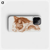 Head of a sleeping cat - Jean Bernard Phone Case.