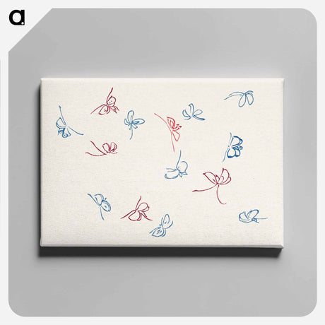アートパネル-Vintage butterfly - 神坂 雪佳 Canvas.