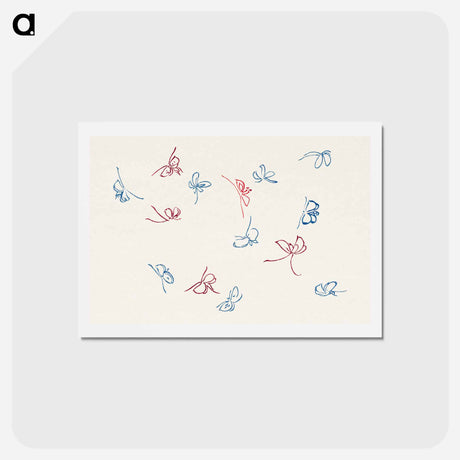 アートポストカード-Vintage butterfly - 神坂 雪佳 Postcard.