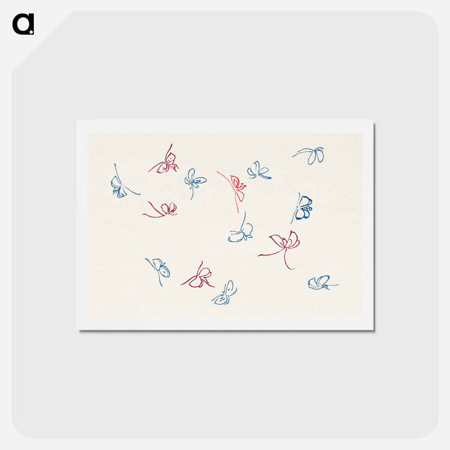 アートポストカード-Vintage butterfly - 神坂 雪佳 Postcard.