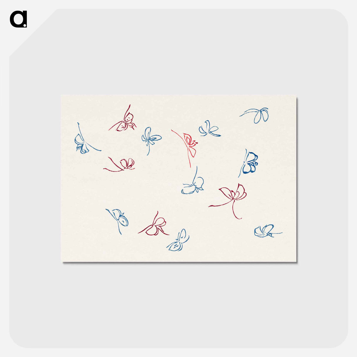 アートポストカード-Vintage butterfly - 神坂 雪佳 Postcard.