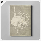 アートパネル-Hokusai's Skull Rib Cage Macabre - 葛飾 北斎 Canvas.