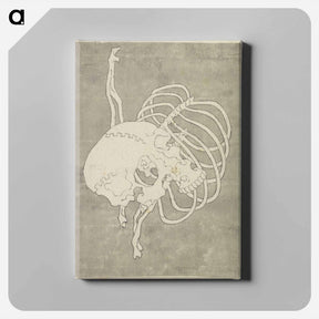 アートパネル-Hokusai's Skull Rib Cage Macabre - 葛飾 北斎 Canvas.