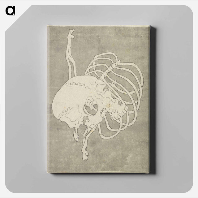 アートパネル-Hokusai's Skull Rib Cage Macabre - 葛飾 北斎 Canvas.