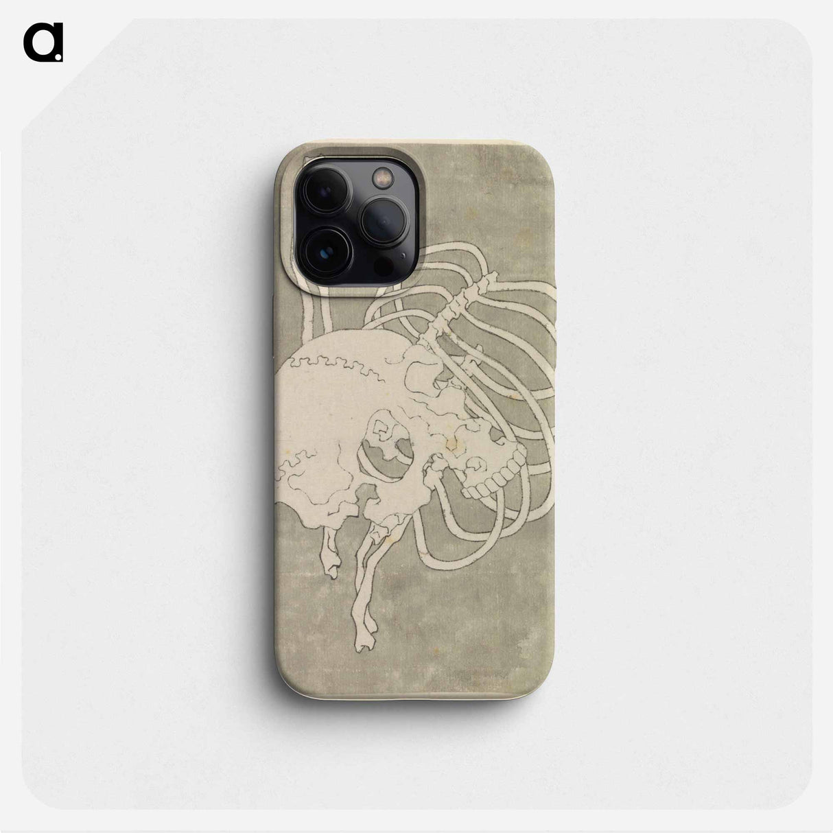 Hokusai's Skull Rib Cage Macabre - 葛飾 北斎 Phone Case.