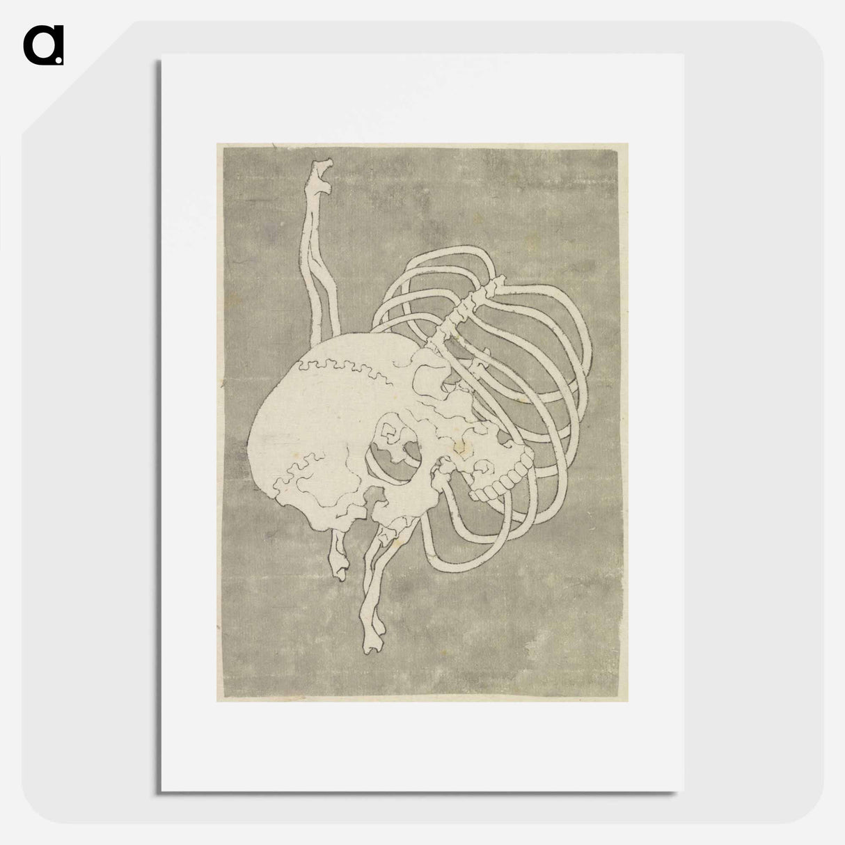 アートポスター-Hokusai's Skull Rib Cage Macabre - 葛飾 北斎 Poster.