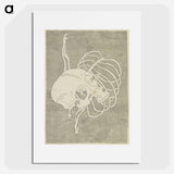アートポスター-Hokusai's Skull Rib Cage Macabre - 葛飾 北斎 Poster.