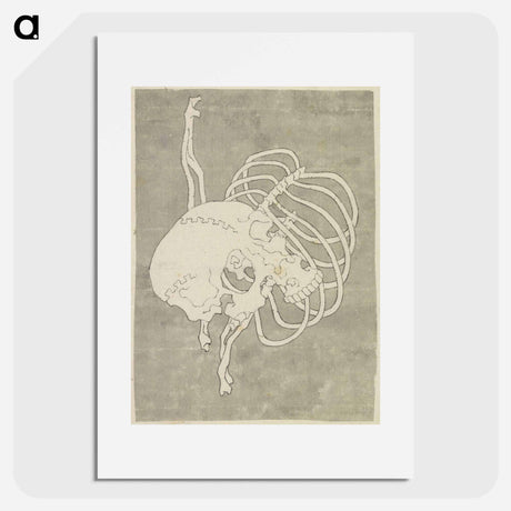 アートポスター-Hokusai's Skull Rib Cage Macabre - 葛飾 北斎 Poster.