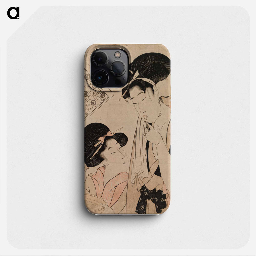 Geisha brushing her teeth - 喜多川 歌麿 Phone Case.