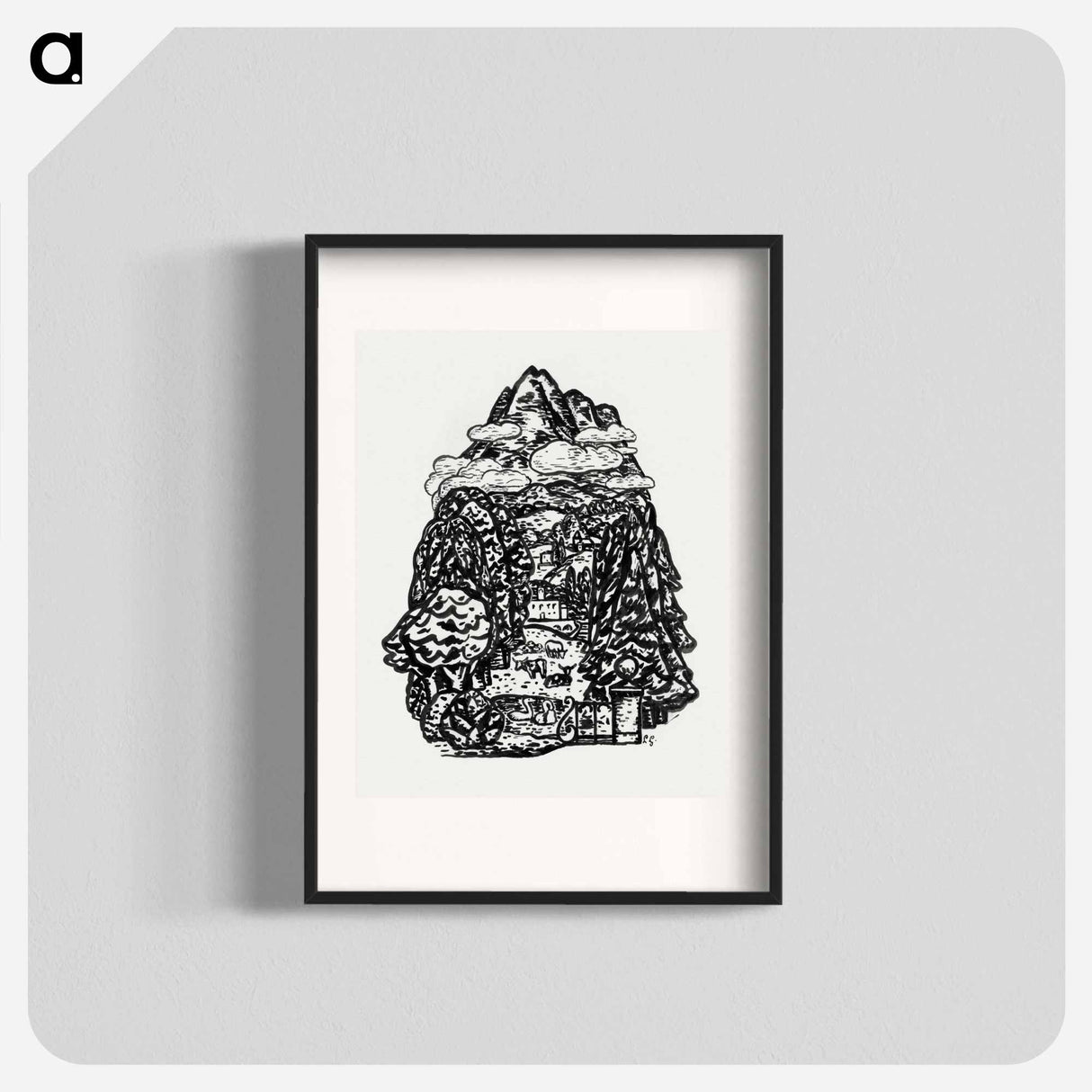 Mountain landscape - レオ ヘステル Poster.