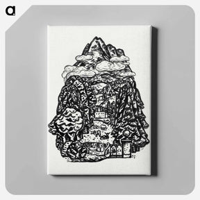 アートパネル-Mountain landscape - レオ ヘステル Canvas.