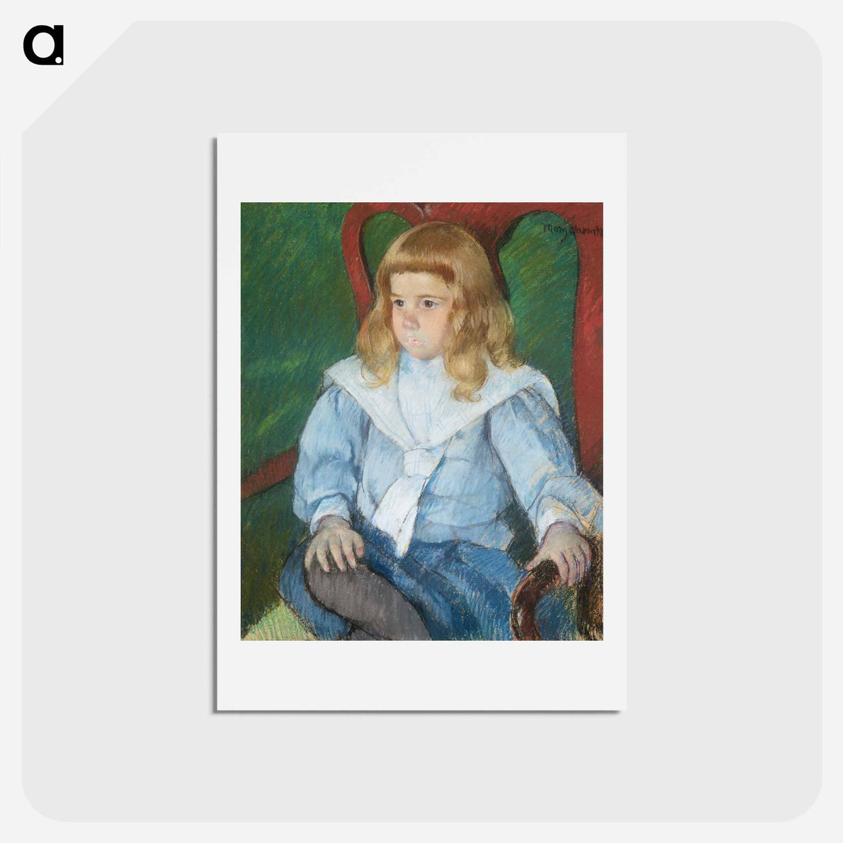 アートポストカード-Boy with Golden Curls - メアリー カサット Postcard.