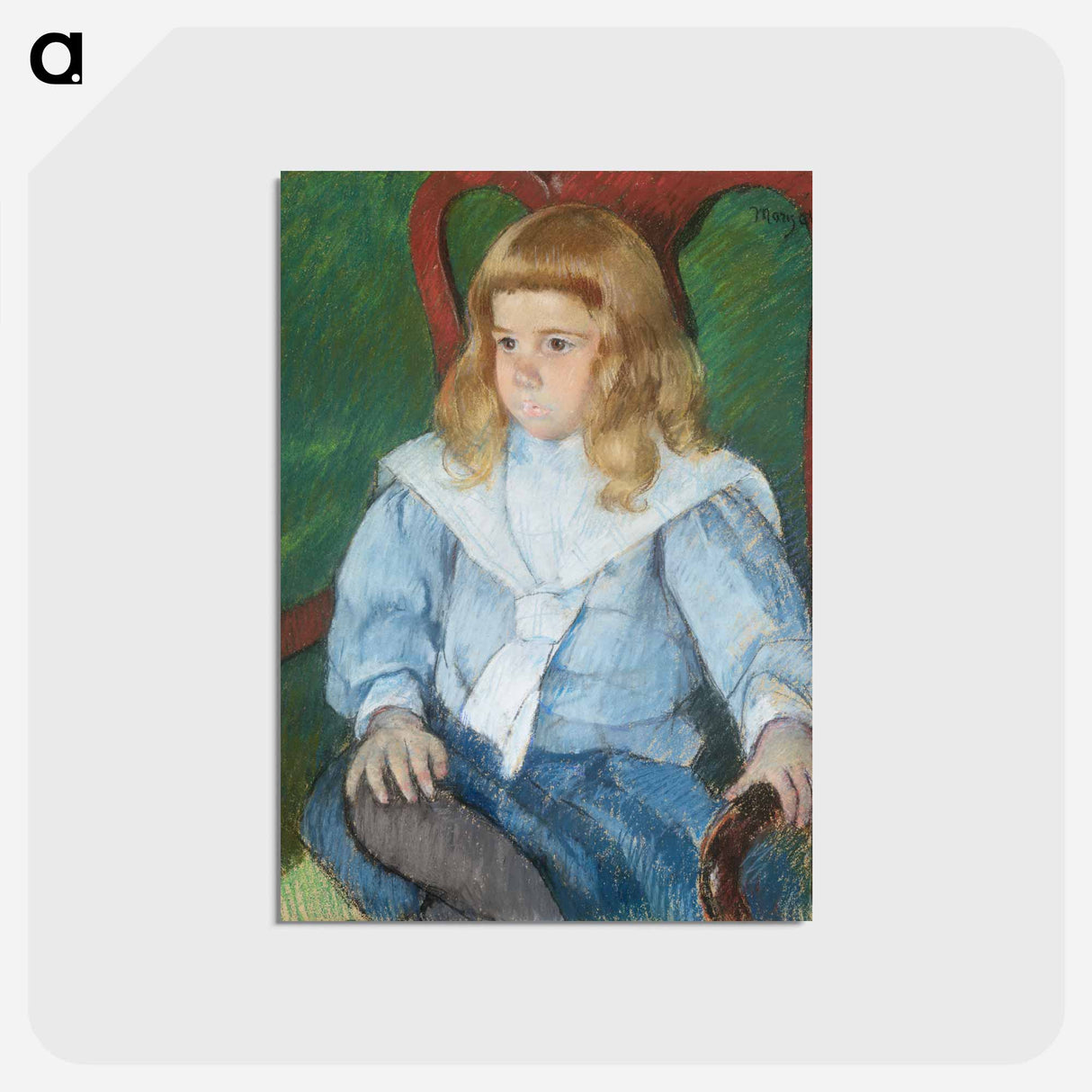 アートポストカード-Boy with Golden Curls - メアリー カサット Postcard.