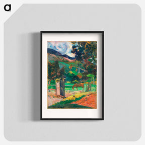 アートポスター-Tahitian Landscape - ポール ゴーギャン Poster.