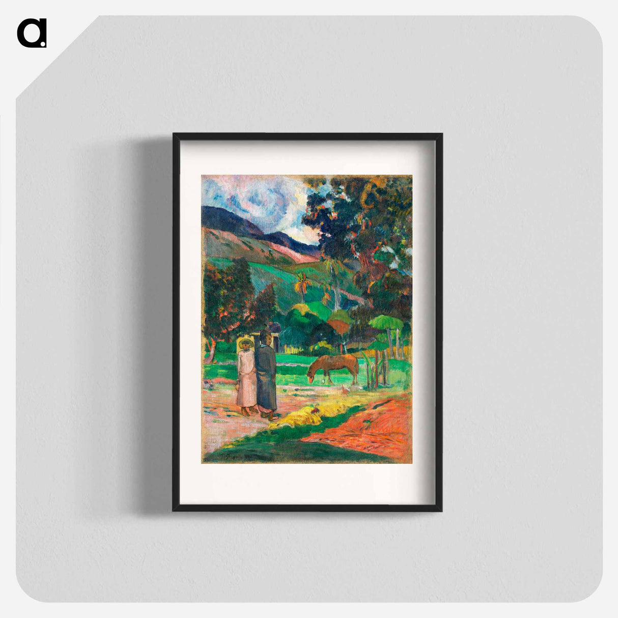 Tahitian Landscape - ポール ゴーギャン Poster.