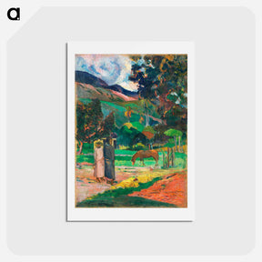 アートポストカード-Tahitian Landscape - ポール ゴーギャン Postcard.