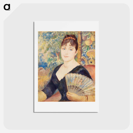 アートポストカード-Woman with Fan - ピエール オーギュスト ルノワール Postcard.
