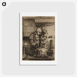 アートポストカード-Rembrandt van Rijn's male figure in workshop - レンブラント ファン レイン Postcard.