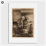 Rembrandt van Rijn's male figure in workshop - Rembrandt van Rijn Poster.