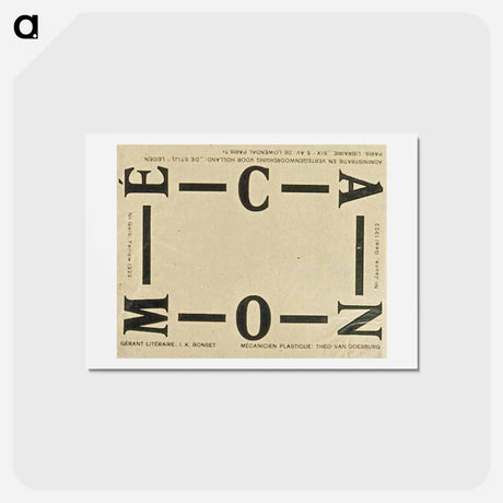 アートポストカード-Cover fo "In Mechanism" - テオ ファン ドゥースブルフ Postcard.