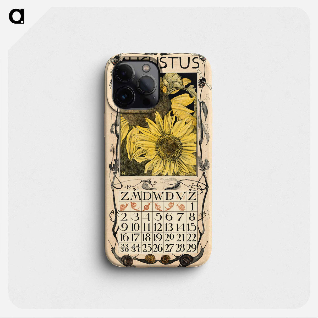 Calendar August with zonnebloemen - Theo van Hoytema Phone Case.