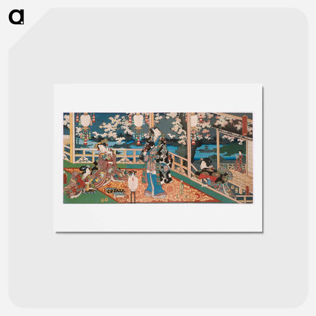 アートポストカード-Night Visage of the Flower Genji
 - 歌川 国貞 Postcard.