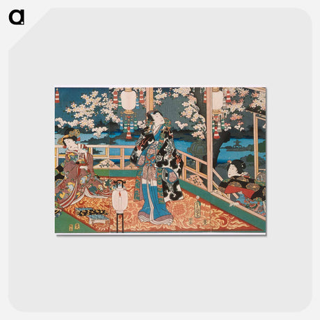 アートポストカード-Night Visage of the Flower Genji
 - 歌川 国貞 Postcard.