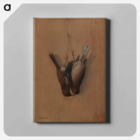 アートパネル-Two hung chaffinches - ヴィルヘルム フォン ライト Canvas.
