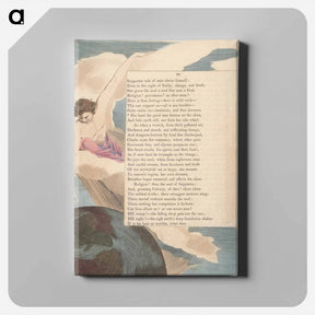 アートパネル-Young's Night Thoughts, Page 86, "His Hand the Good Man Fastens on the Skies" - ウィリアム ブレイク Canvas.