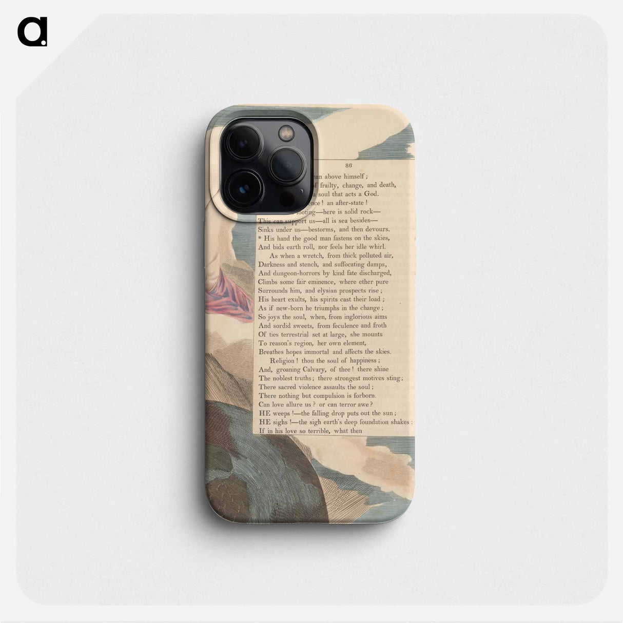 Young's Night Thoughts, Page 86, "His Hand the Good Man Fastens on the Skies" - William Blake Phone Case.