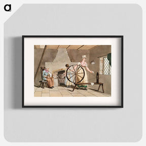 アートポスター-Illustration of woman spinning - 19世紀のヨークシャー Poster.