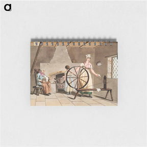 アートメモ帳-Illustration of woman spinning - 19世紀のヨークシャー Memo.