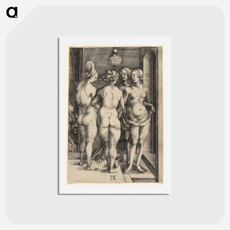 アートポストカード-The Four Naked Women - アルブレヒト デューラー Postcard.