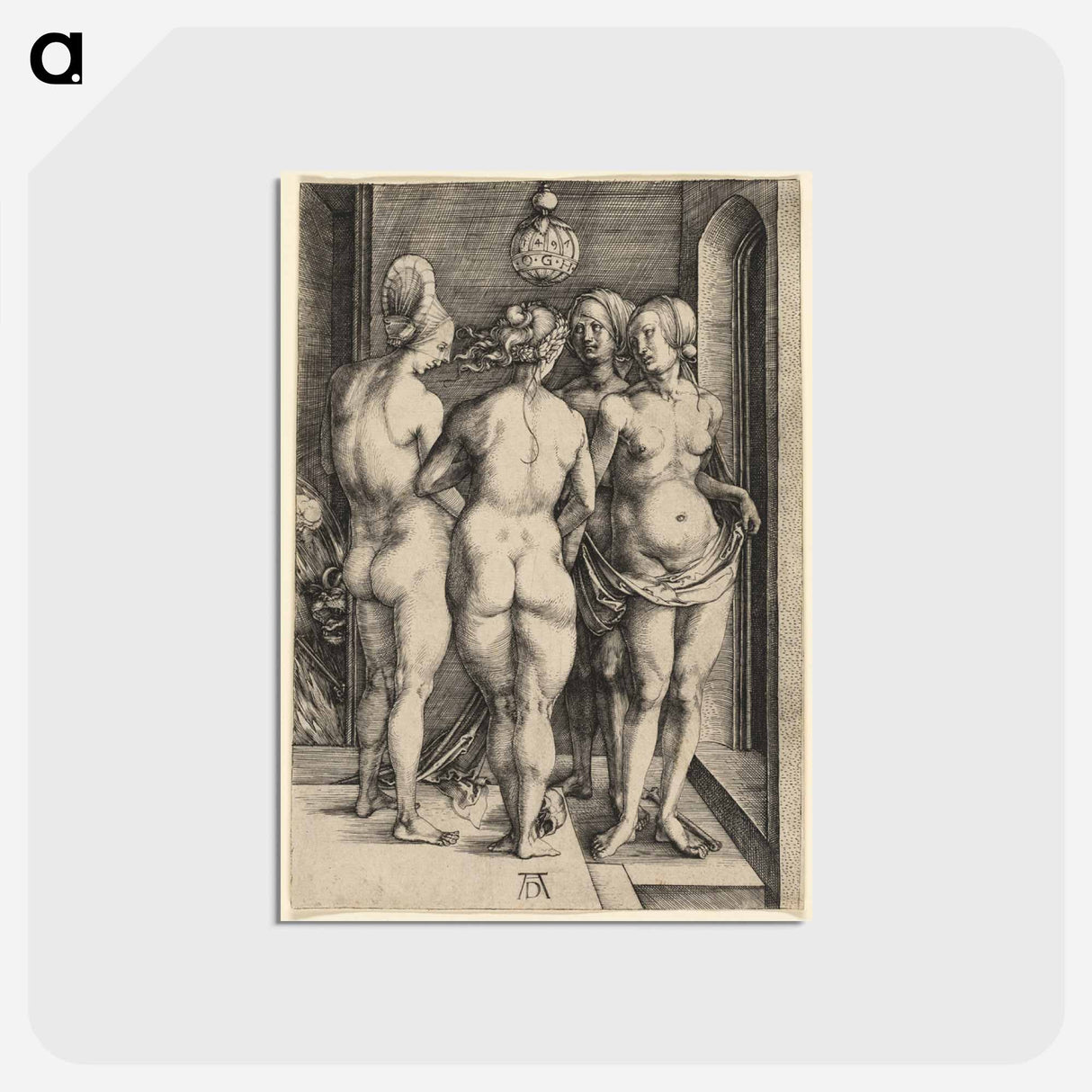 アートポストカード-The Four Naked Women - アルブレヒト デューラー Postcard.
