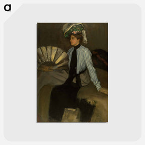 アートポストカード-Young Woman With Fan - アルフレッド ヘンリー マウラー Postcard.