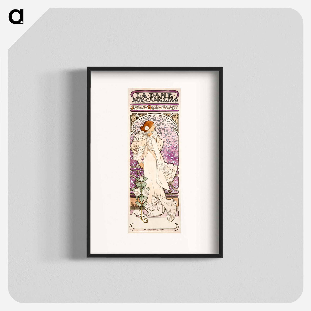 La dame, aux camelias - Alphonse Mucha Poster.