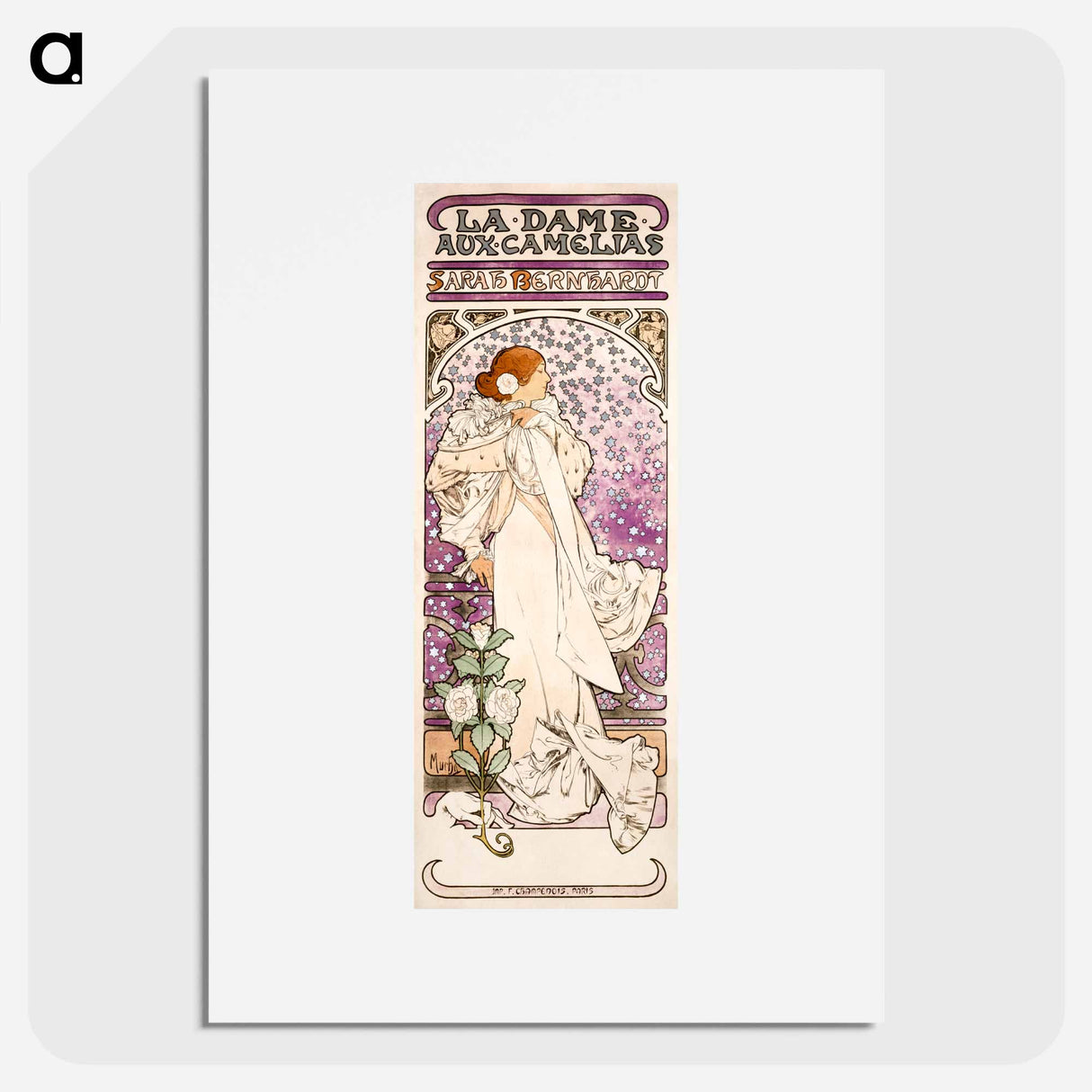 La dame, aux camelias - Alphonse Mucha Poster.