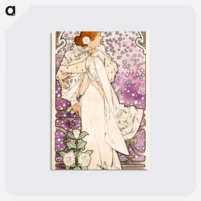 アートポストカード-La dame, aux camelias - アルフォンス ミュシャ Postcard.