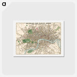 アートポストカード-Whitbread's new plan of London - アンティーク地図 Postcard.