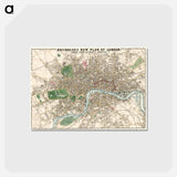 アートポストカード-Whitbread's new plan of London - アンティーク地図 Postcard.