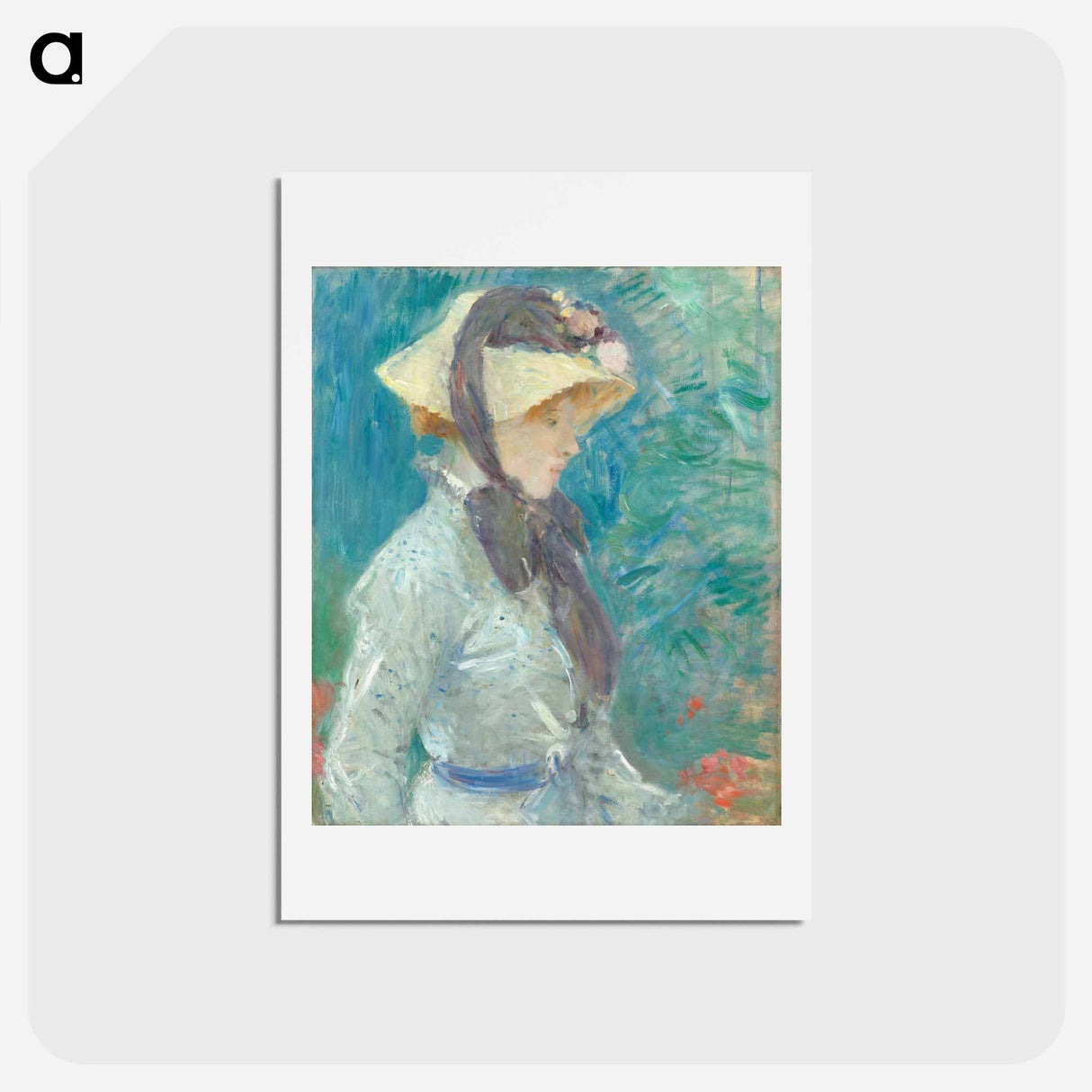 アートポストカード-Young Woman with a Straw Hat
 - ベルト モリゾ Postcard.