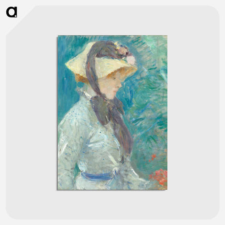 アートポストカード-Young Woman with a Straw Hat
 - ベルト モリゾ Postcard.