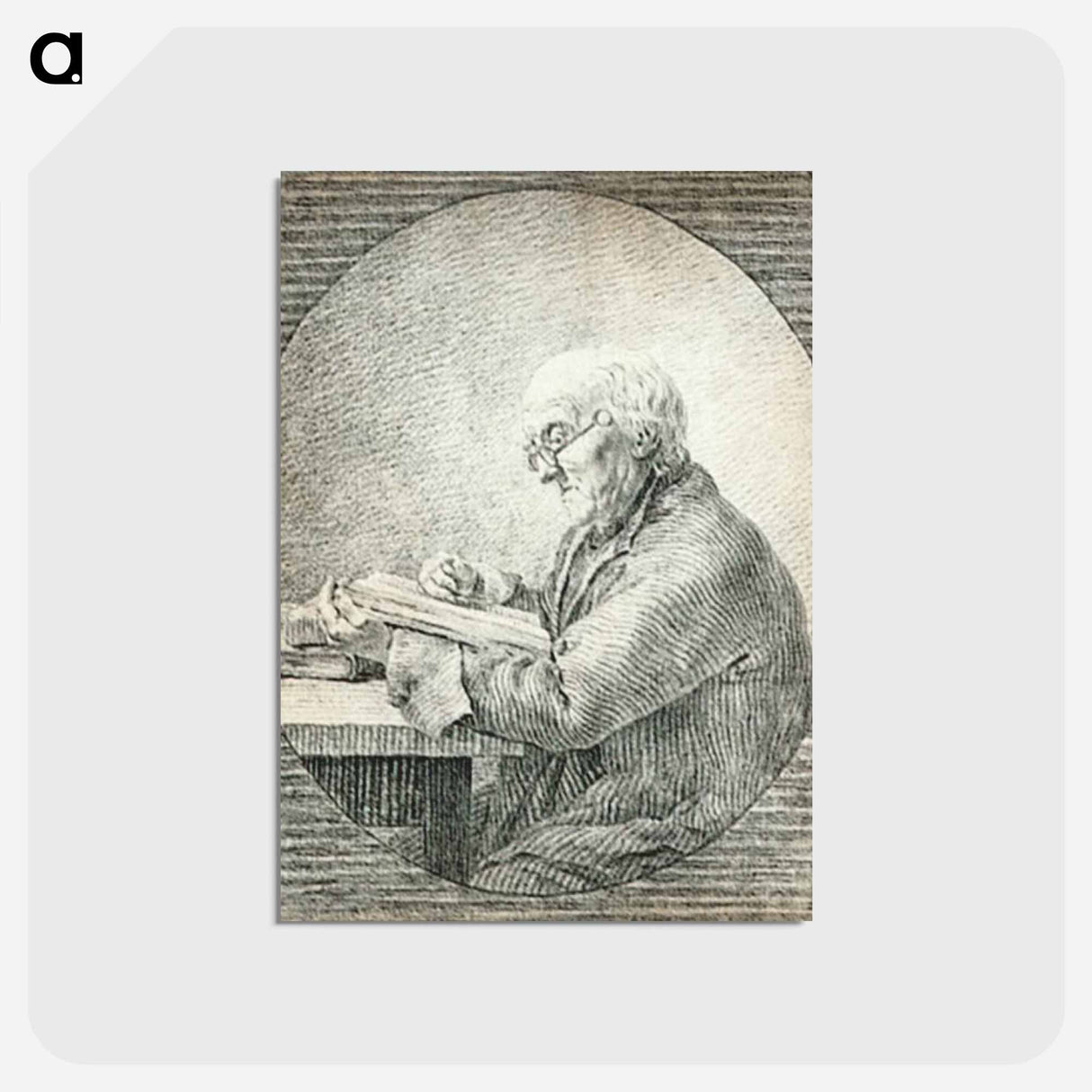 アートポストカード-Adolf Gottlieb Friedrich, Reading - カスパー ダーヴィト フリードリヒ Postcard.