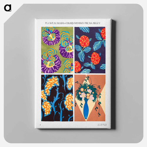 Vintage art deco & art nouveau pattern, plate no. 7. - E.A.セギー Canvas.