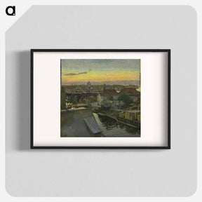 アートポスター-View of Wilders Plads at Christianshavn.Evening - エドヴァルド ウェイ Poster.
