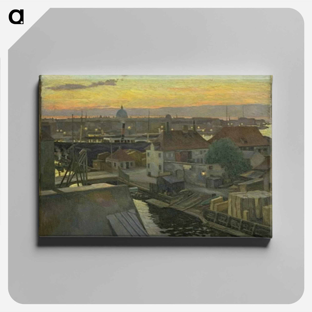View of Wilders Plads at Christianshavn.Evening - エドヴァルド ウェイ Canvas.